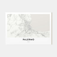 Palermo Map Landscape Poster