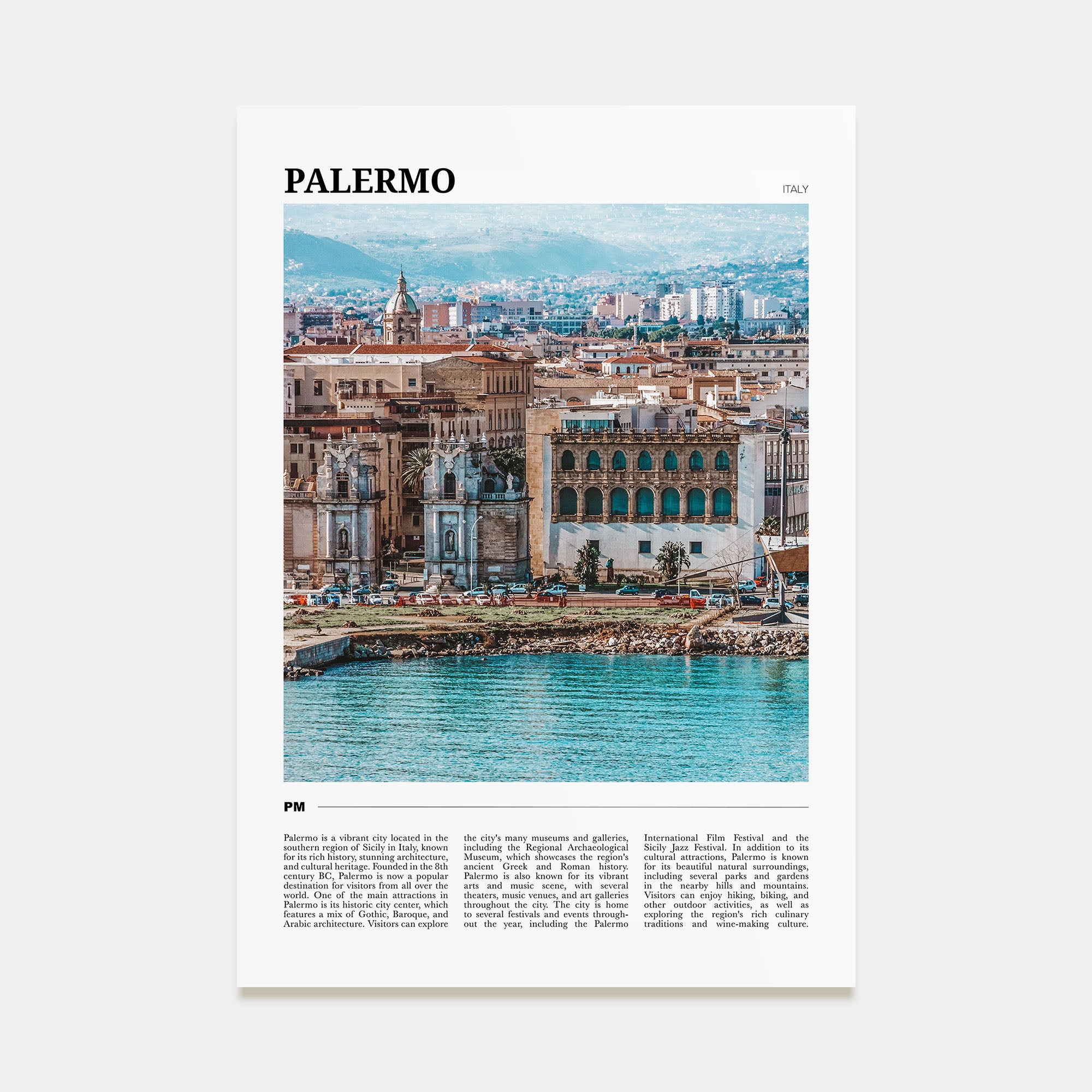 Palermo Travel Color Poster