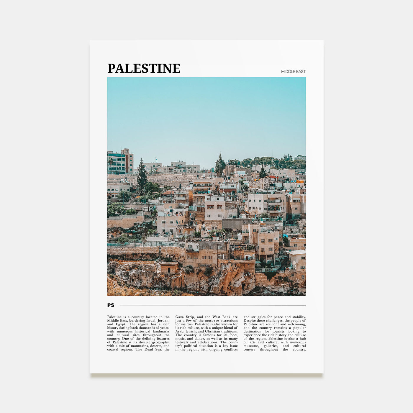 Palestine Travel Color No 3 Poster