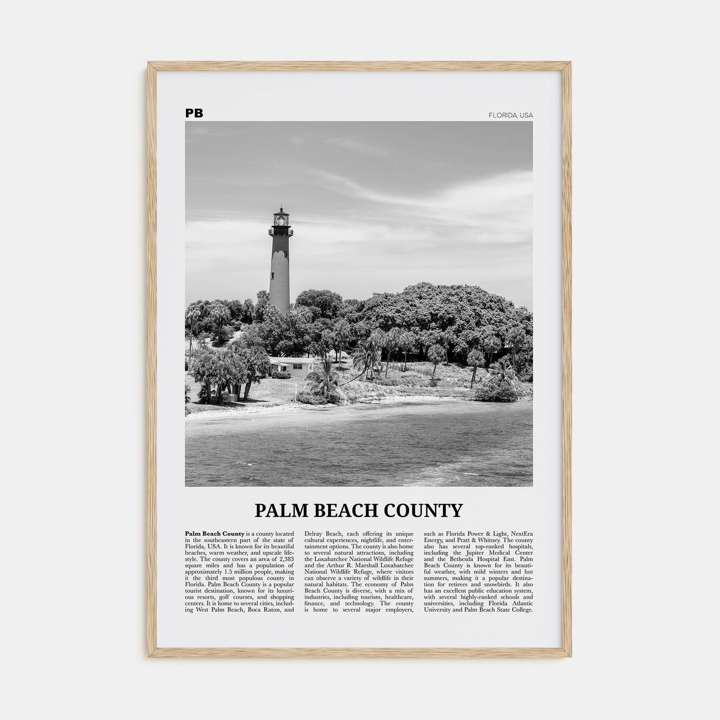 Palm Beach County Travel B&W Poster