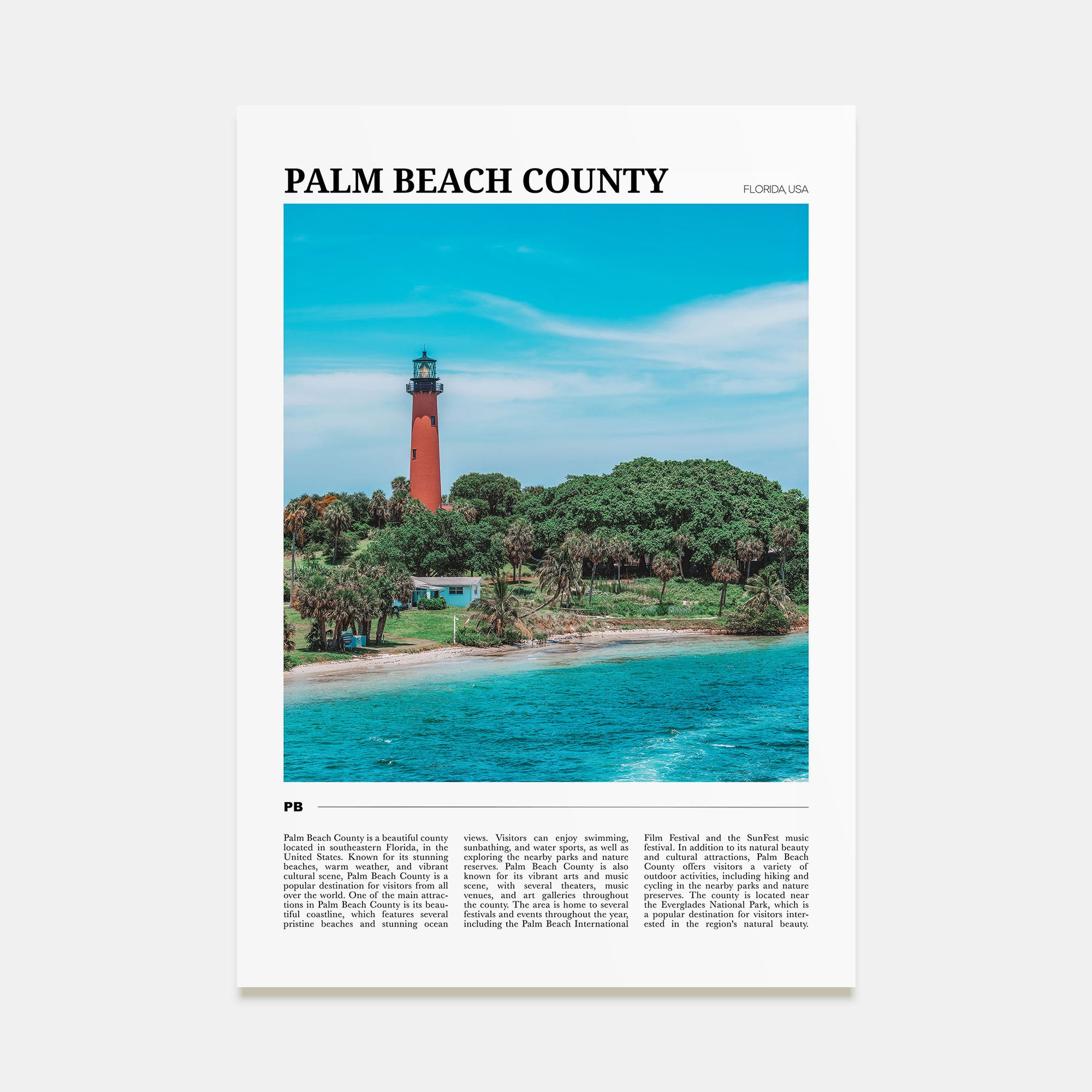 Palm Beach County Travel Color Poster