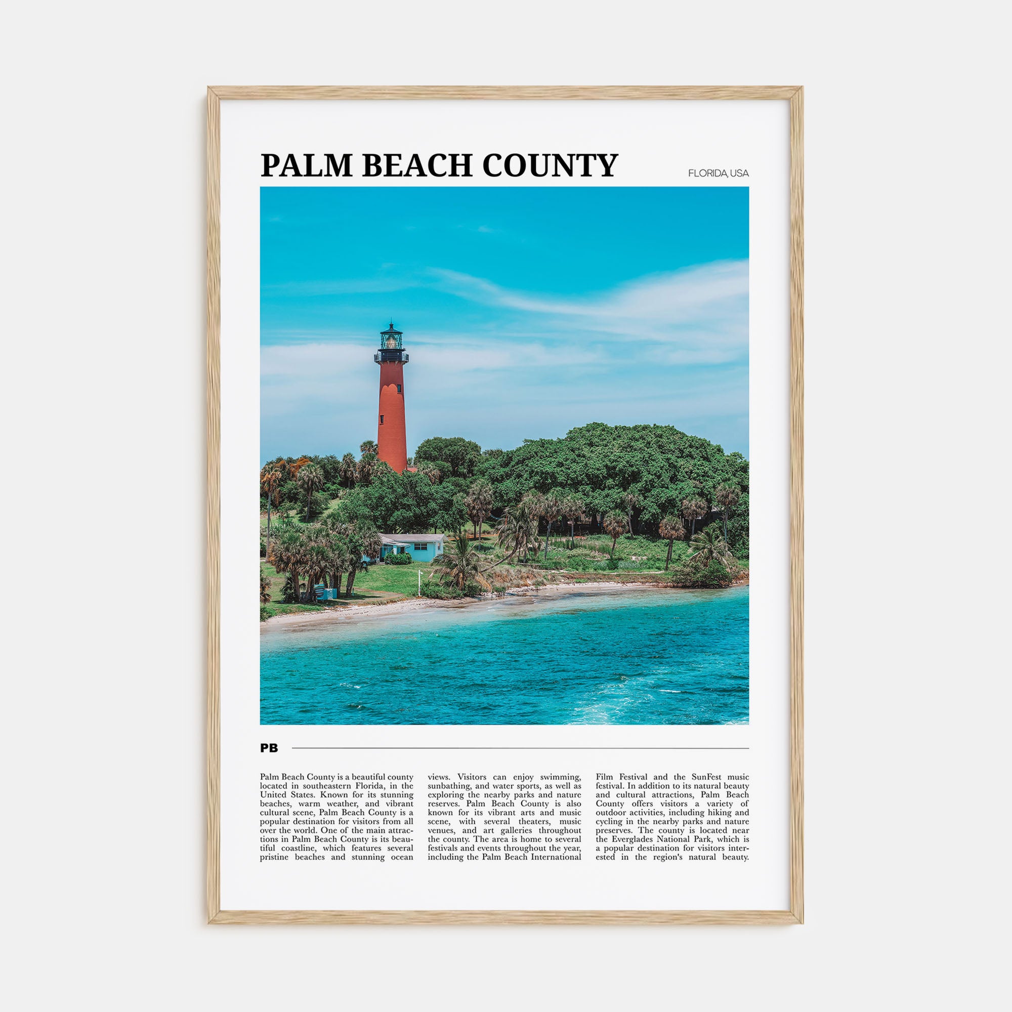Palm Beach County Travel Color Poster