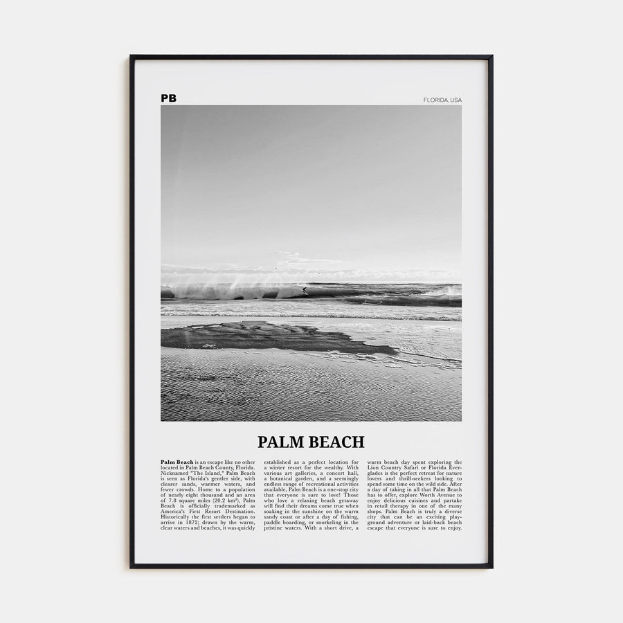 Palm Beach, Florida Travel B&W Poster