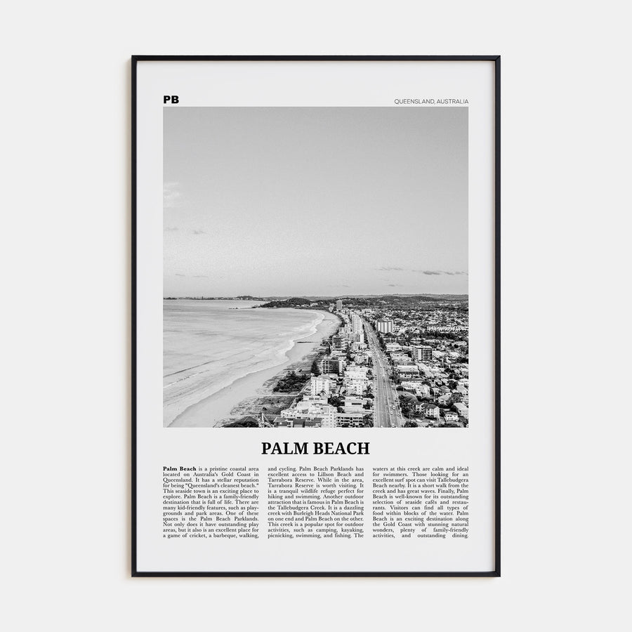 Palm Beach, Queensland Travel B&W Poster