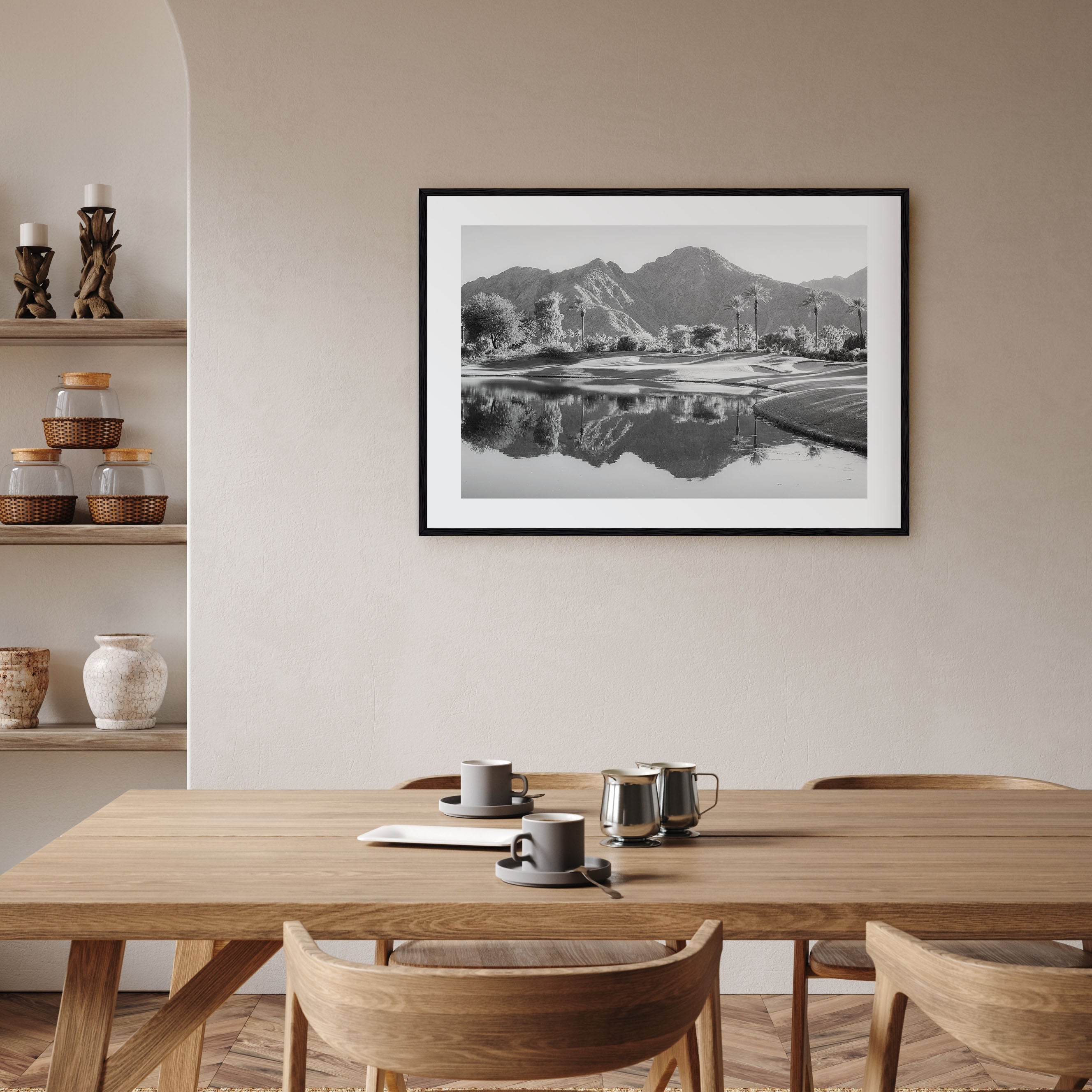 Palm Desert Landscape B&W Poster