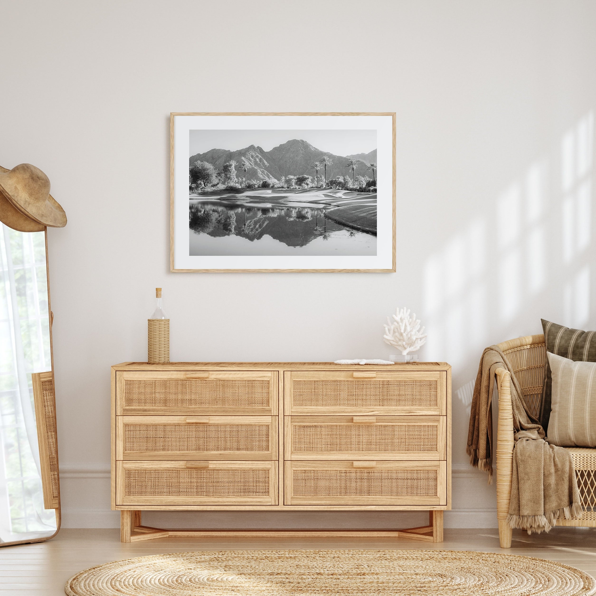 Palm Desert Landscape B&W Poster