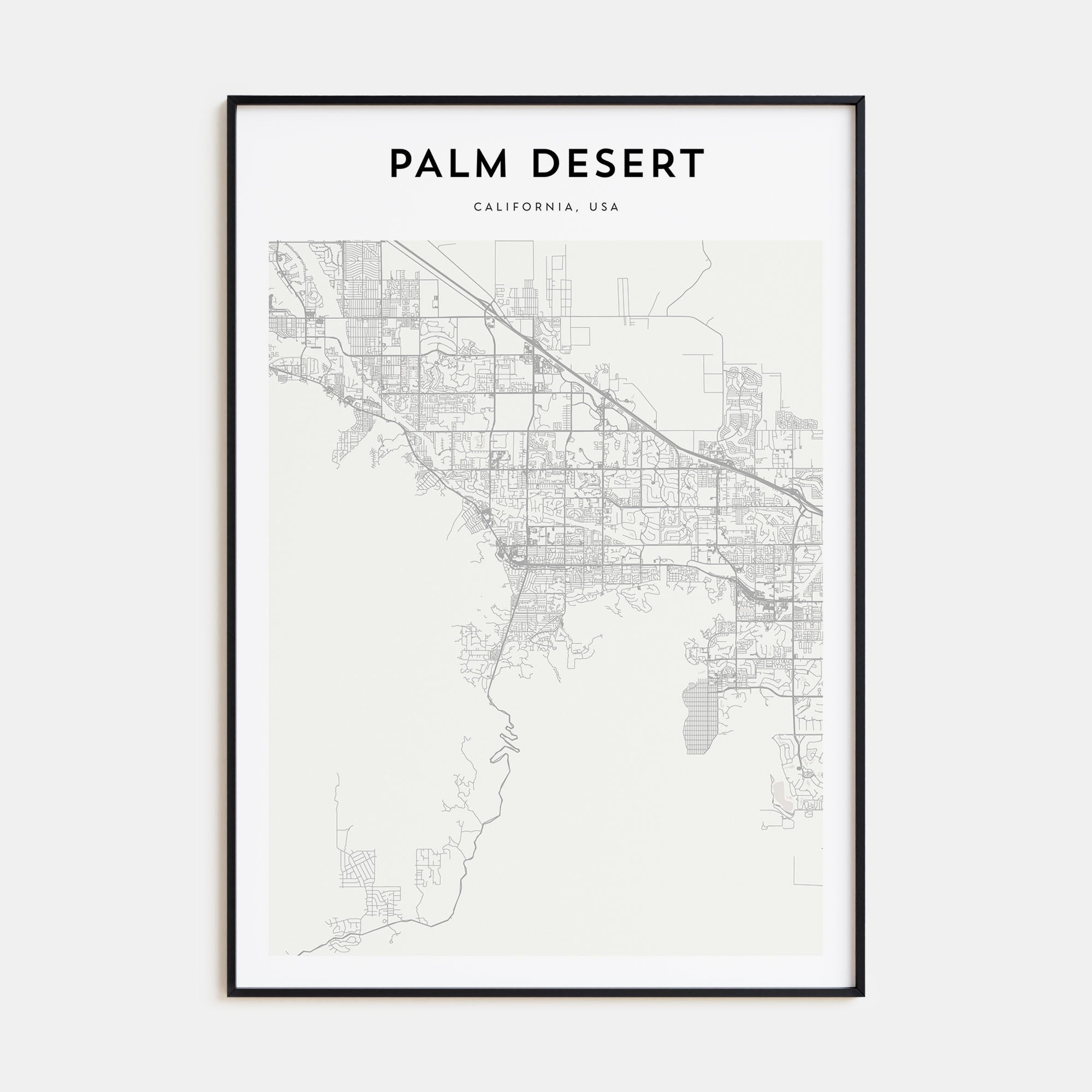 Palm Desert Map Portrait Poster