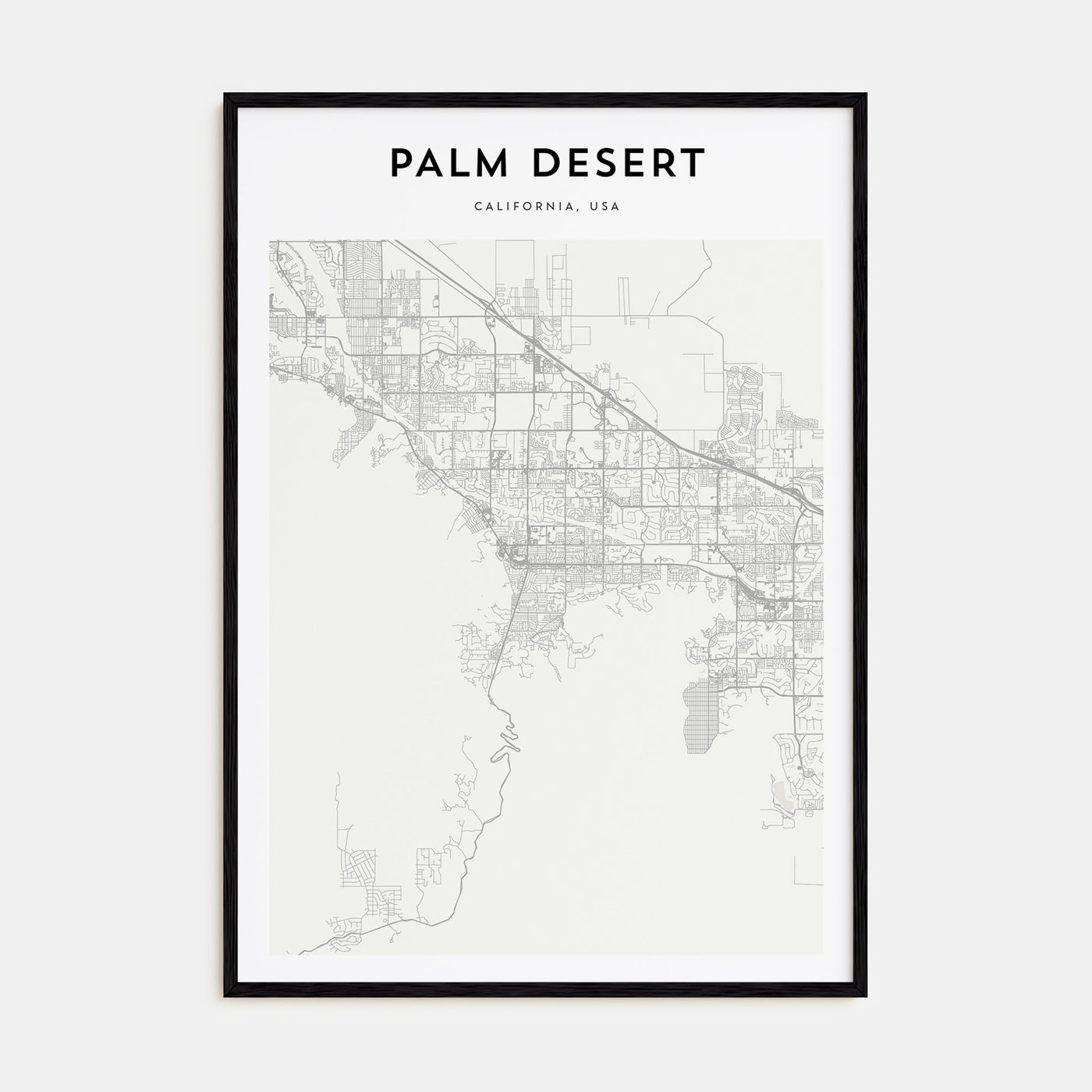 Palm Desert Map Portrait Poster