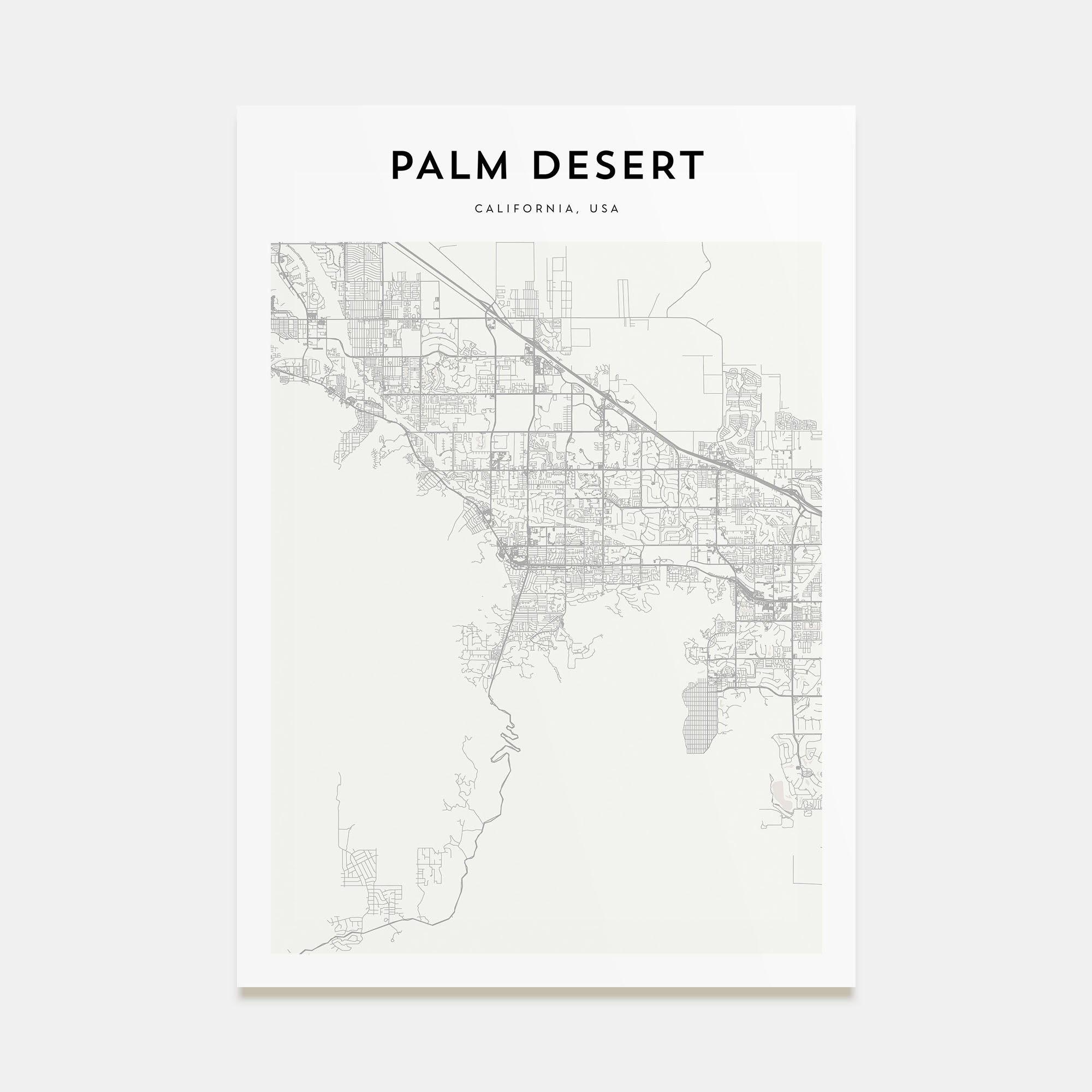 Palm Desert Map Portrait Poster