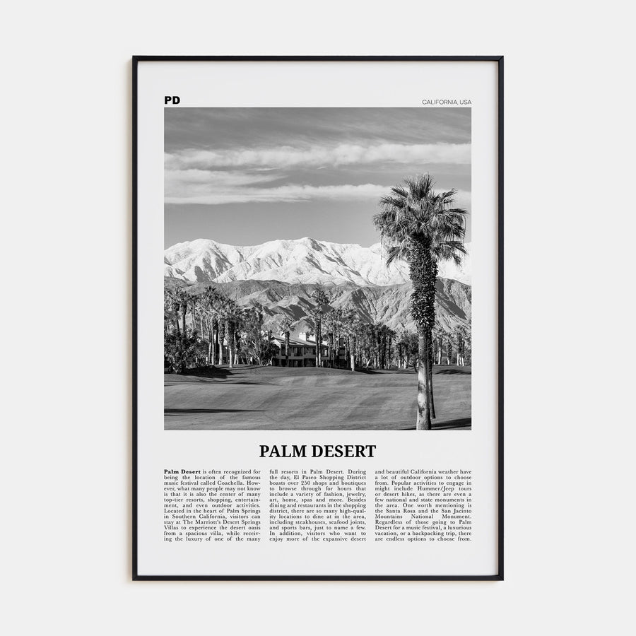 Palm Desert Travel B&W Poster