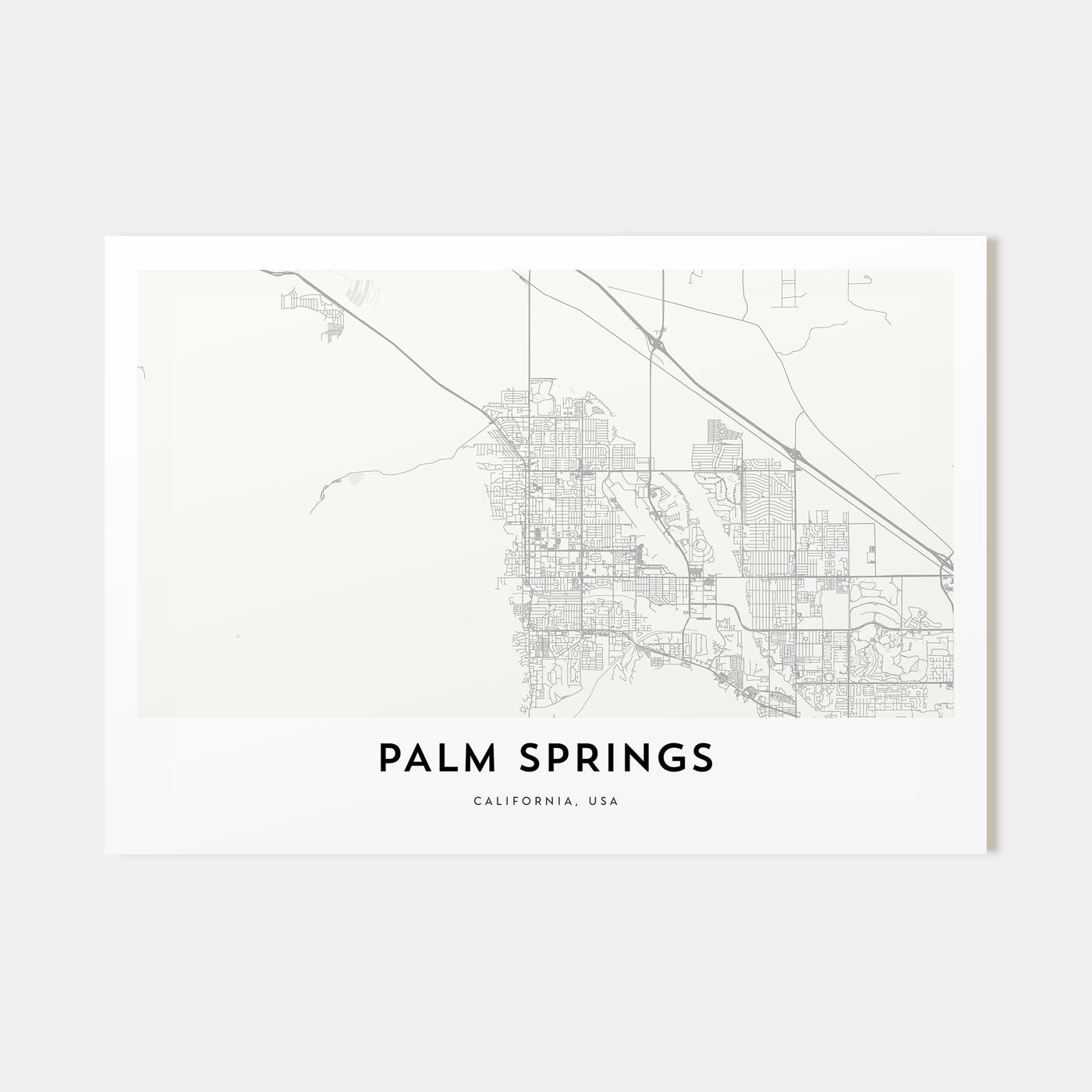 Palm Springs Map Landscape Poster