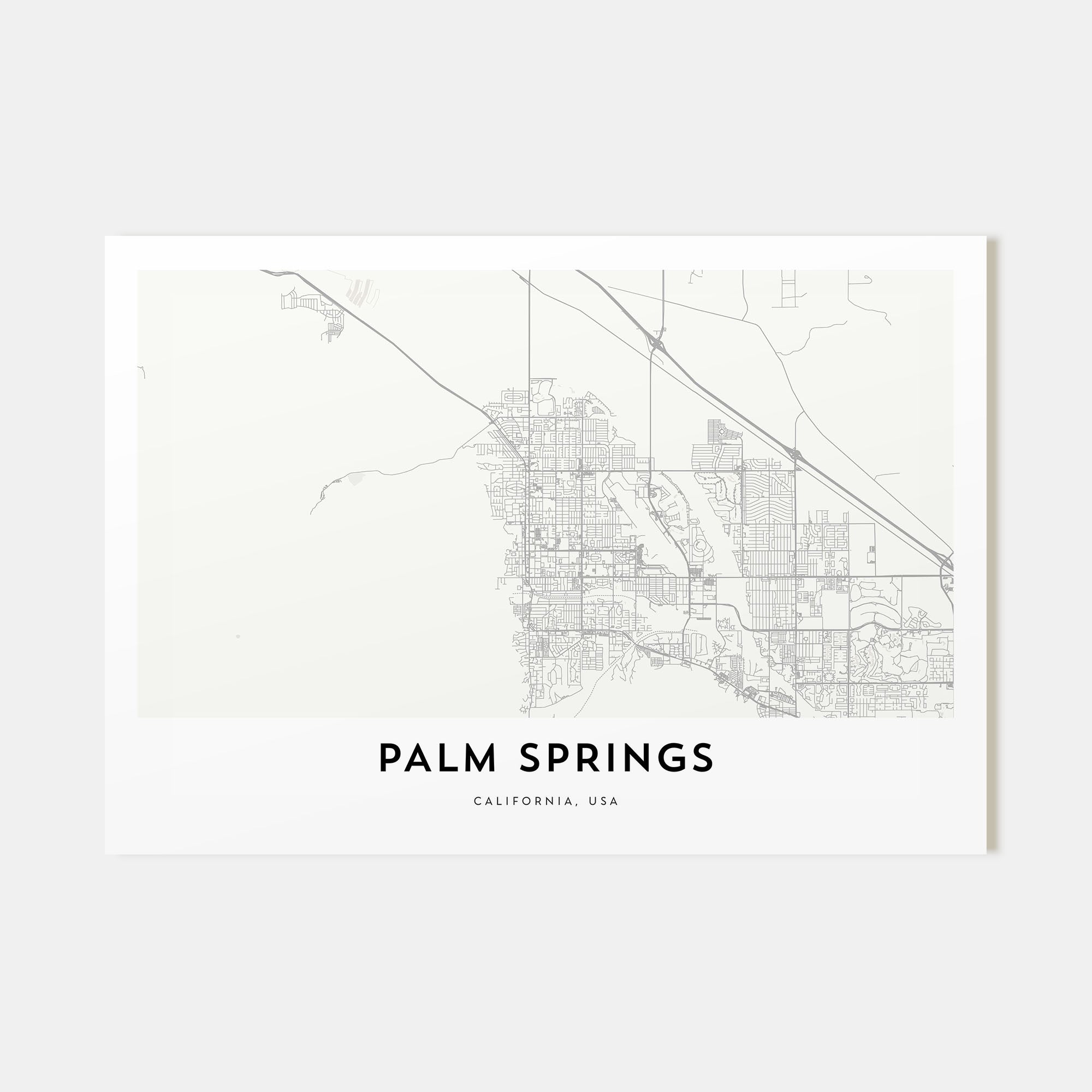 Palm Springs Map Landscape Poster