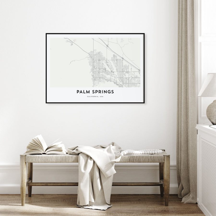 Palm Springs Map Landscape Poster