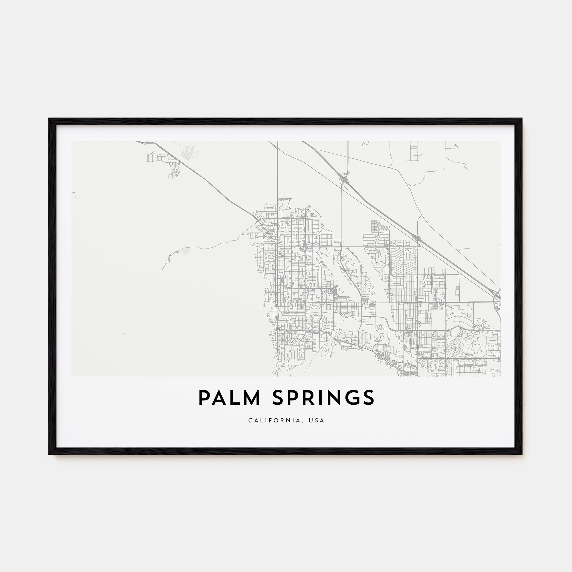 Palm Springs Map Landscape Poster