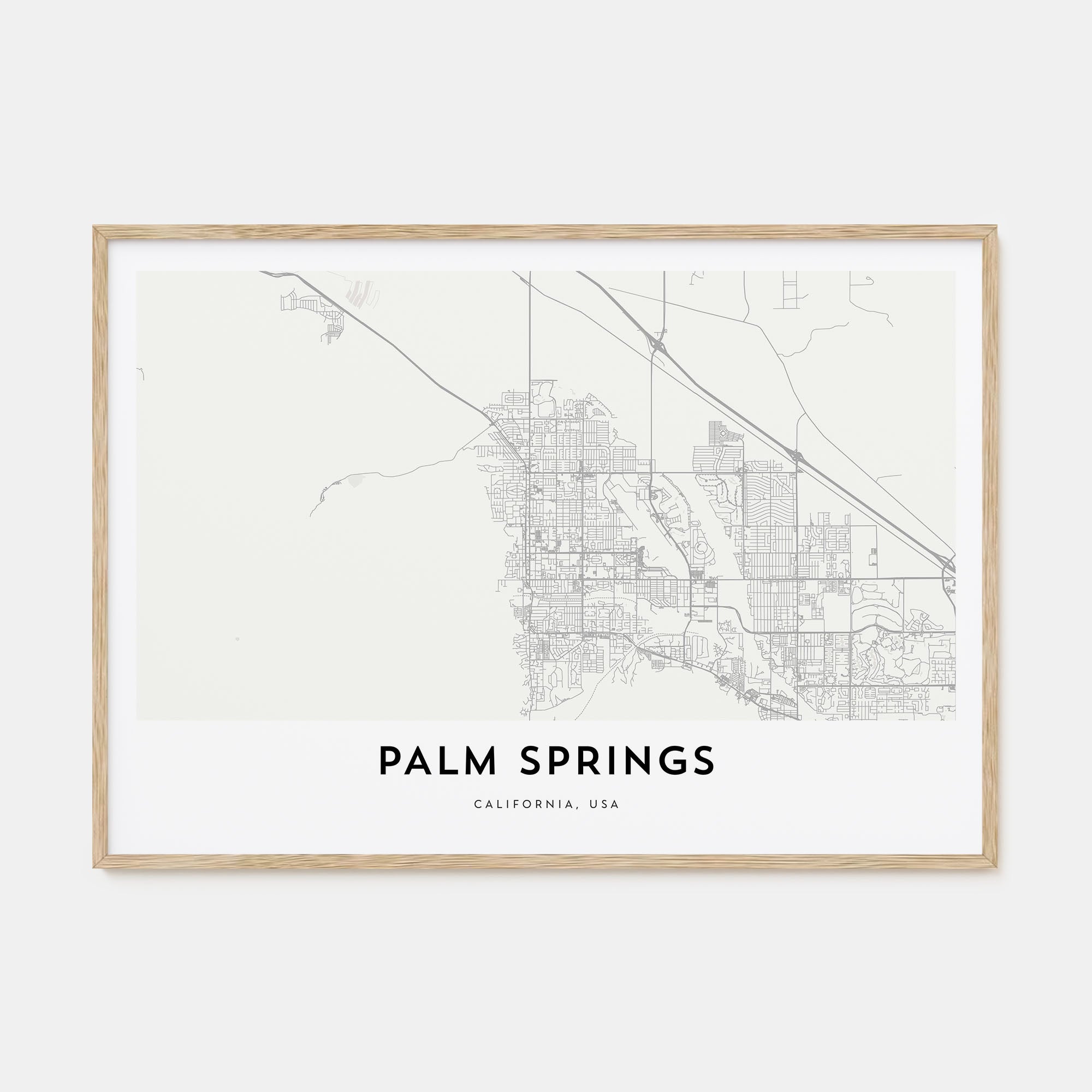 Palm Springs Map Landscape Poster