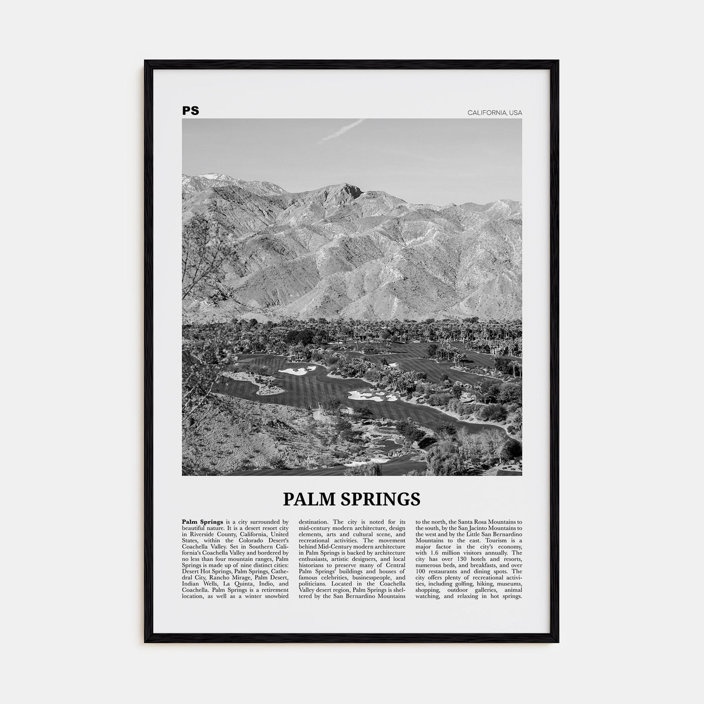 Palm Springs Travel B&W No 3 Poster
