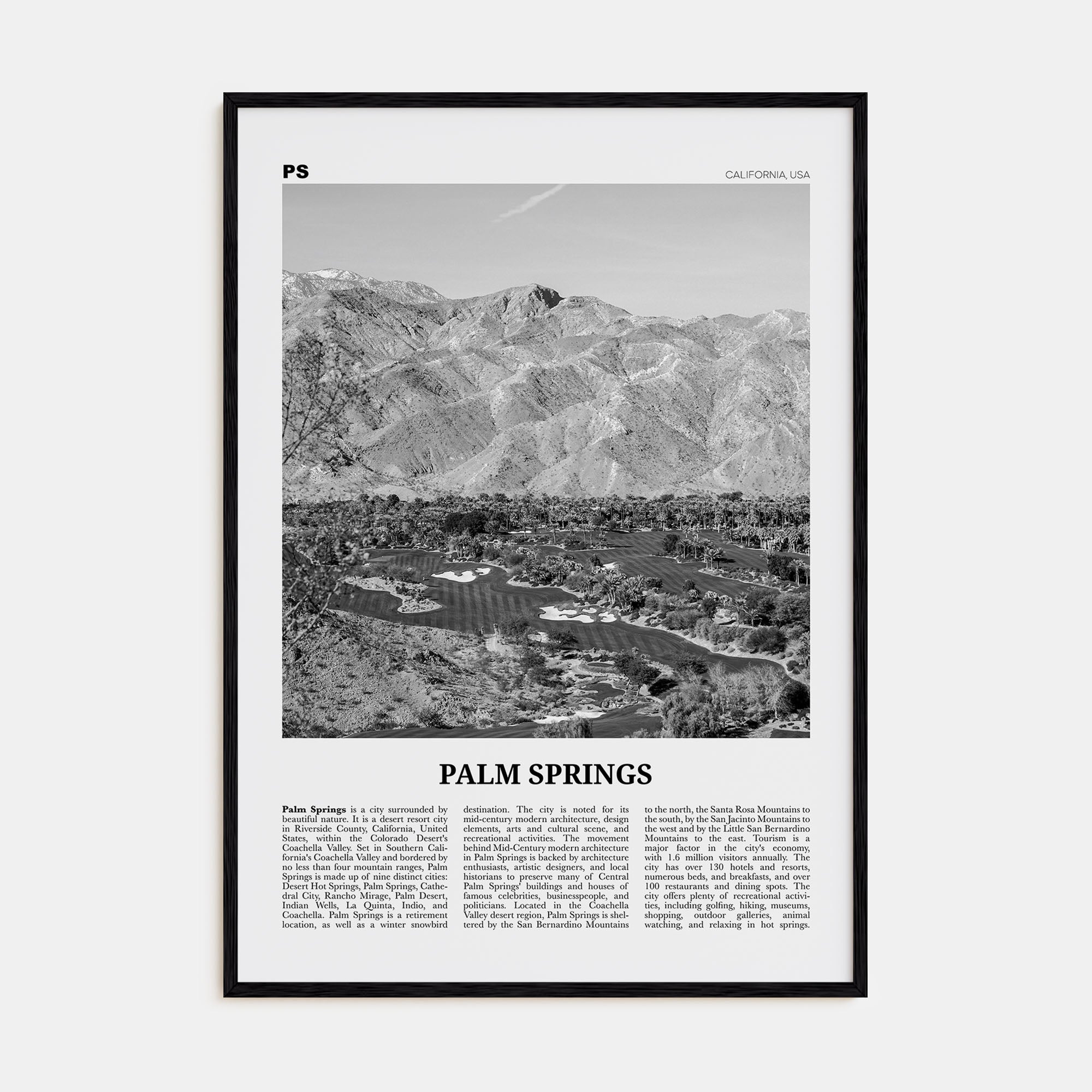 Palm Springs Travel B&W No 3 Poster