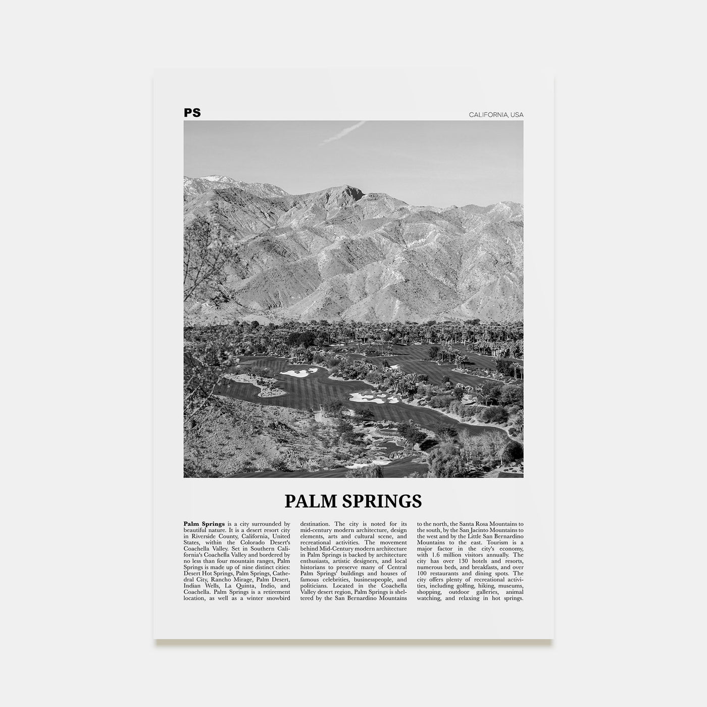 Palm Springs Travel B&W No 3 Poster