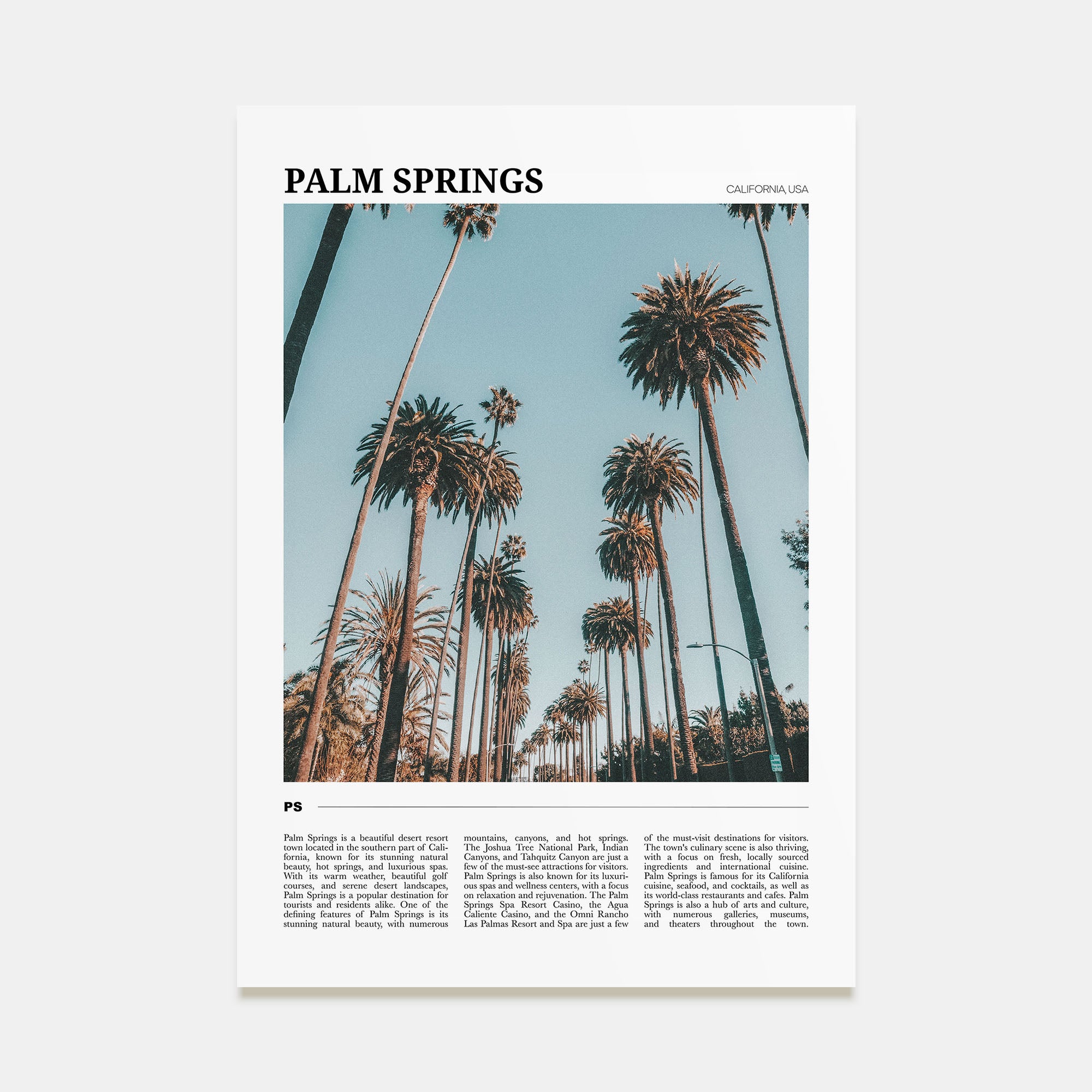 Palm Springs Travel Color No 1 Poster