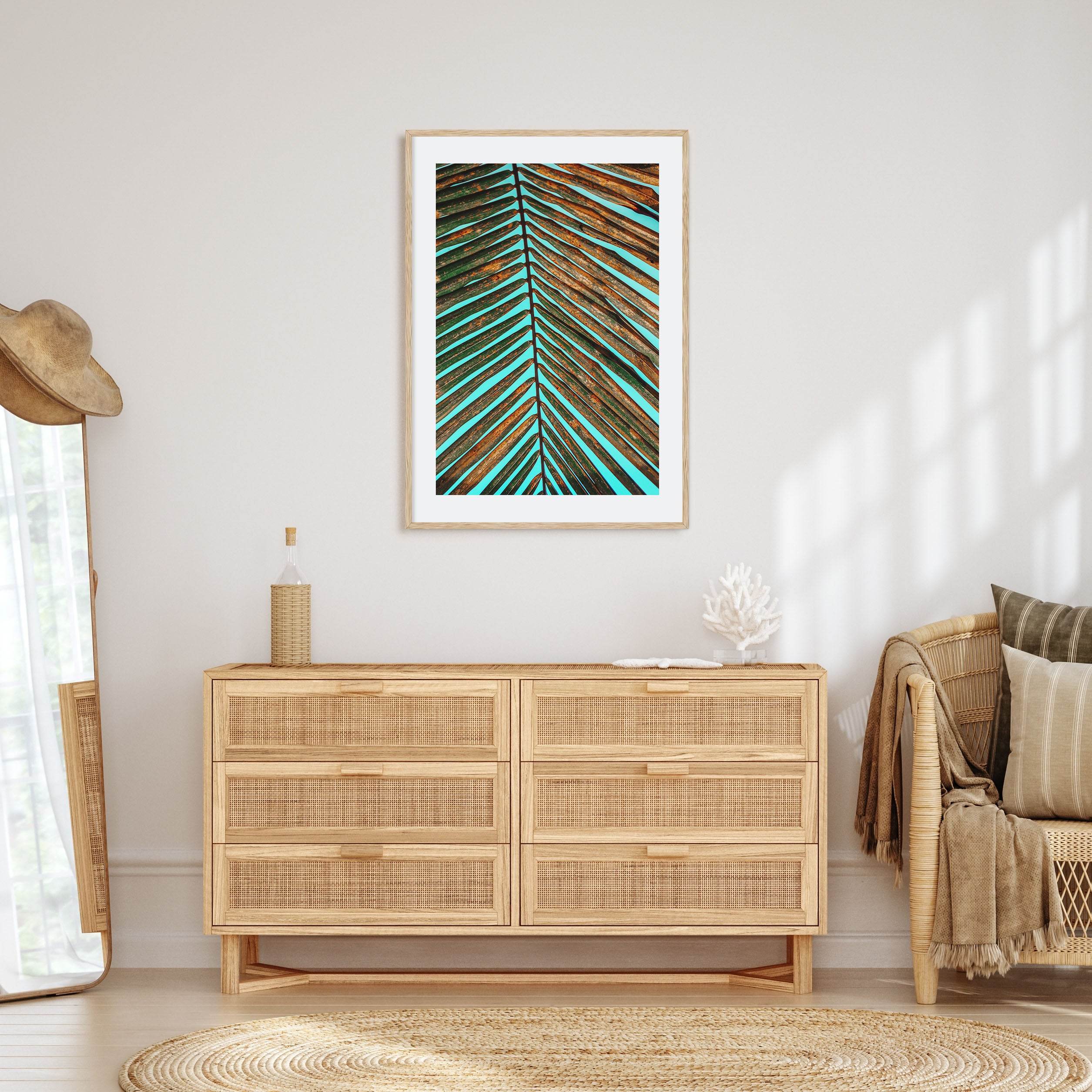 Palm Tree Leaf Photo Color Poster