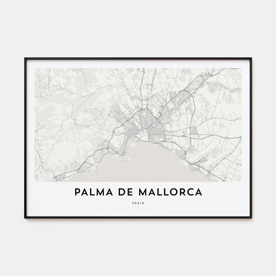 Palma de Mallorca Map Landscape Poster
