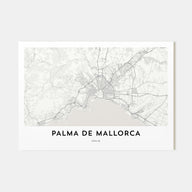 Palma de Mallorca Map Landscape Poster