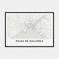 Palma de Mallorca Map Landscape Poster