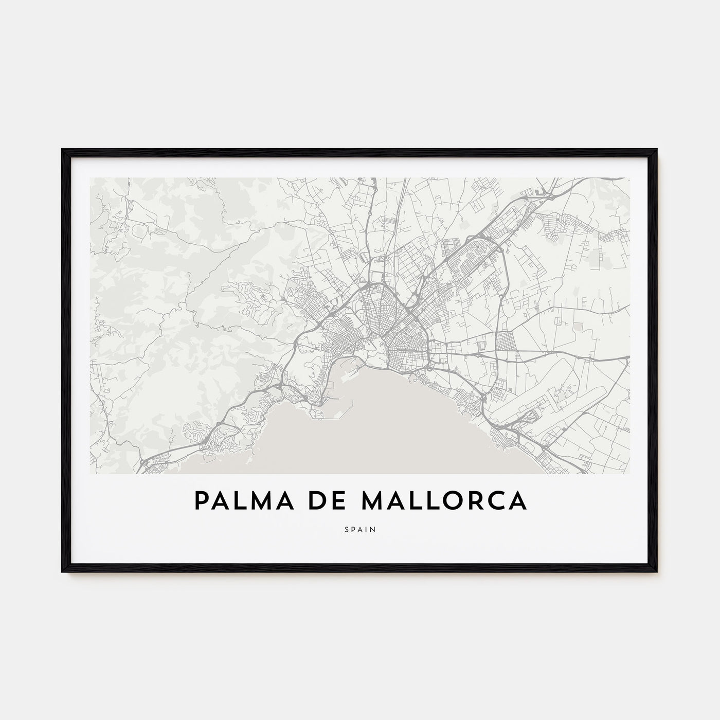 Palma de Mallorca Map Landscape Poster