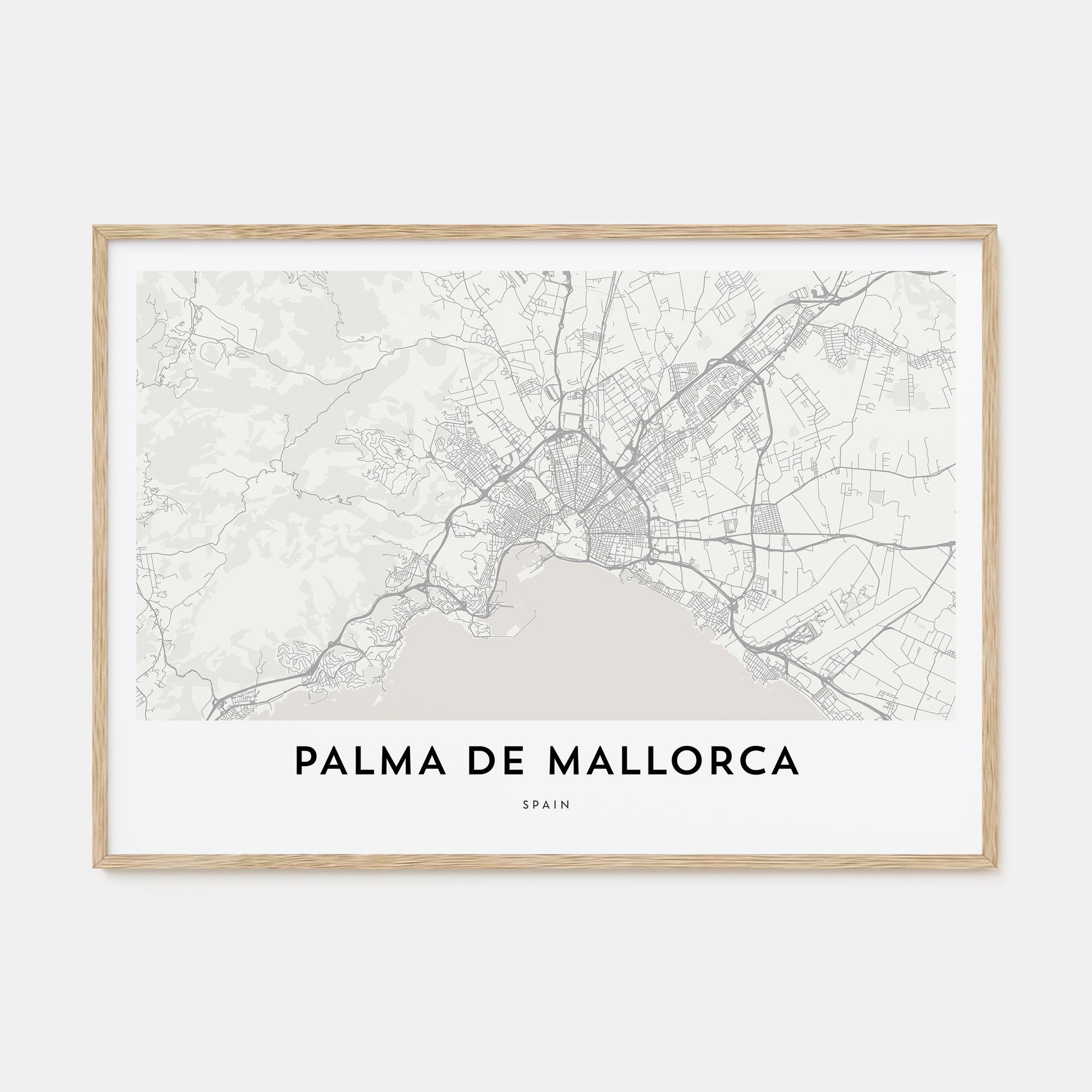 Palma de Mallorca Map Landscape Poster