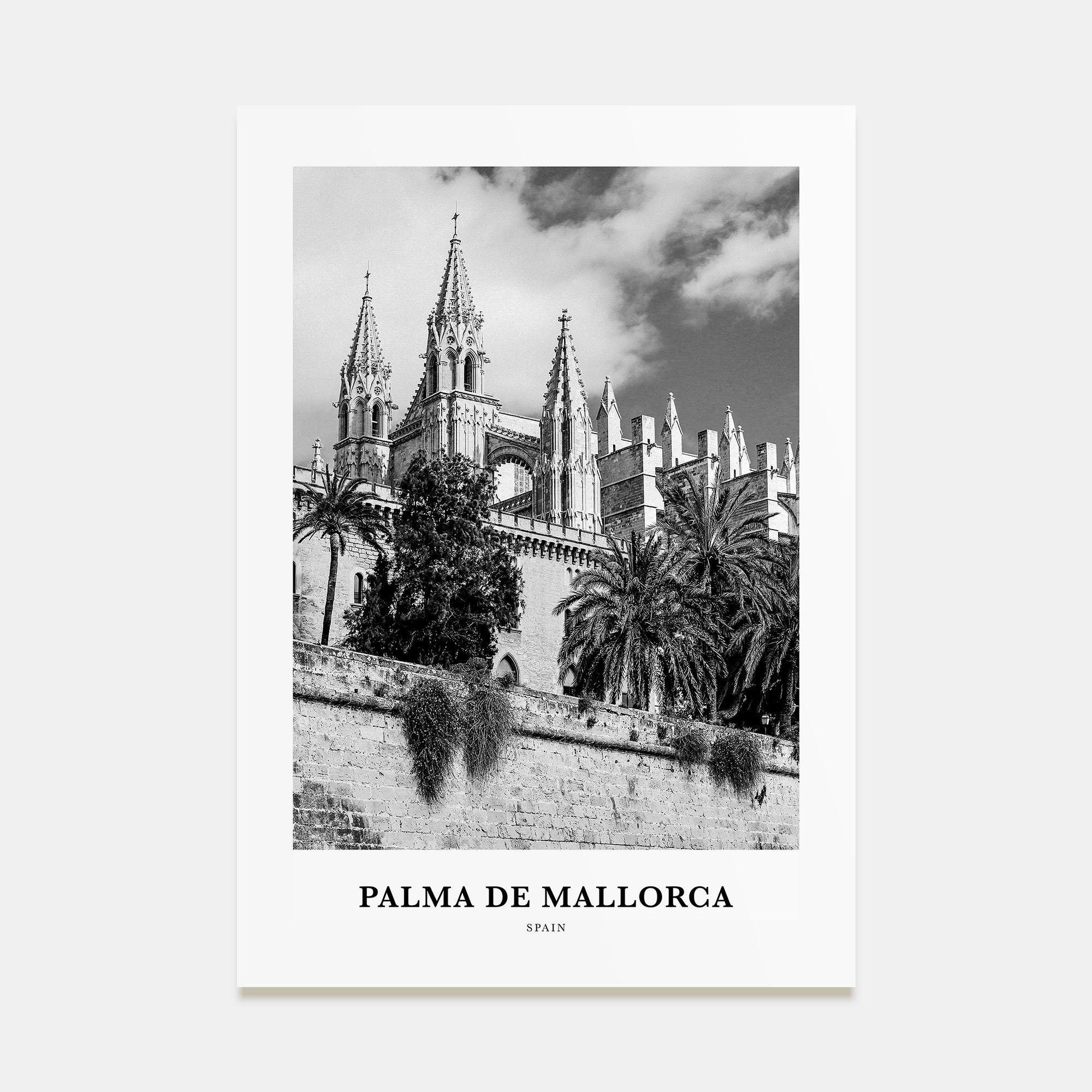 Palma de Mallorca Portrait B&W No 1 Poster