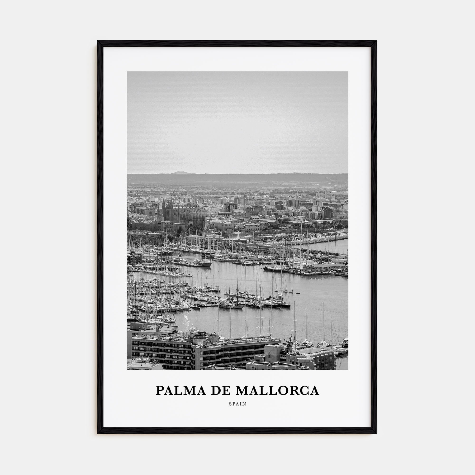 Palma de Mallorca Portrait B&W No 2 Poster