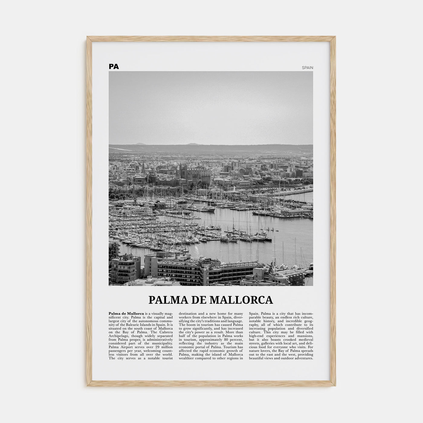 Palma de Mallorca Travel B&W No 1 Poster