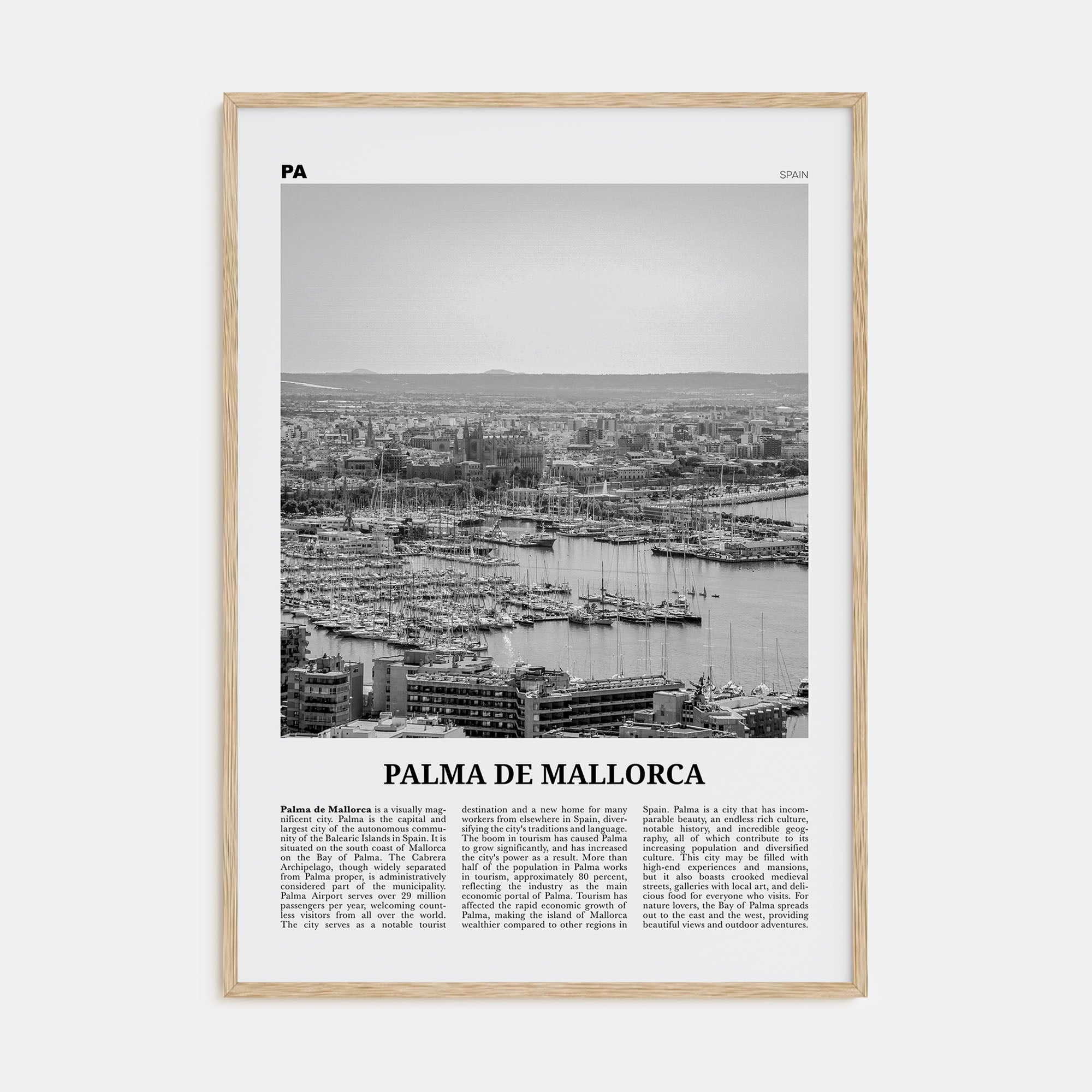 Palma de Mallorca Travel B&W No 1 Poster