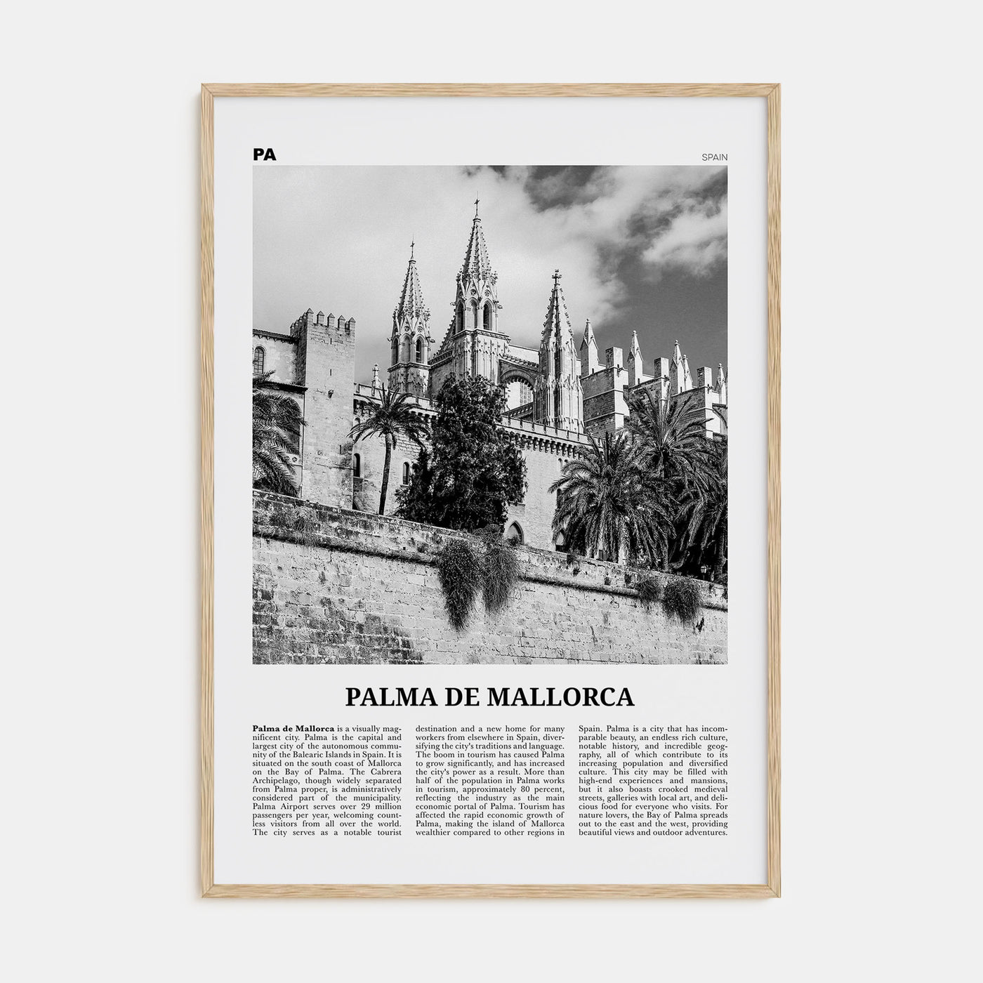 Palma de Mallorca Travel B&W No 2 Poster