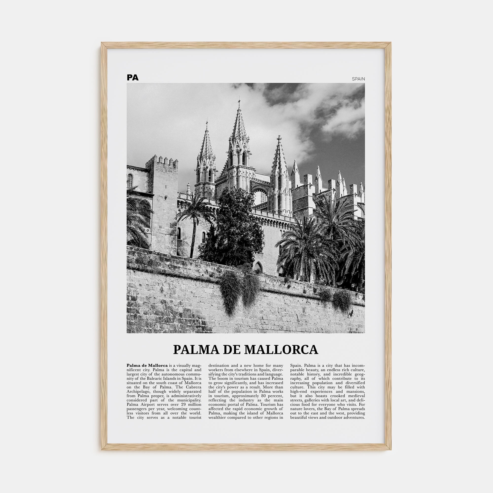 Palma de Mallorca Travel B&W No 2 Poster