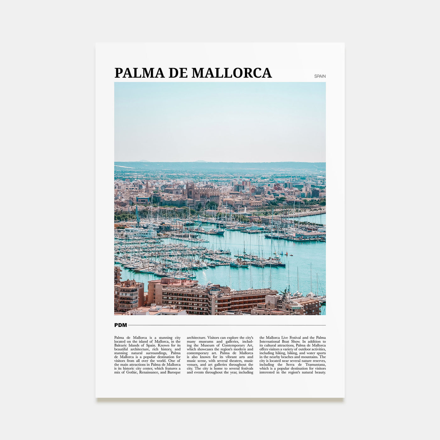 Palma de Mallorca Travel Color Poster