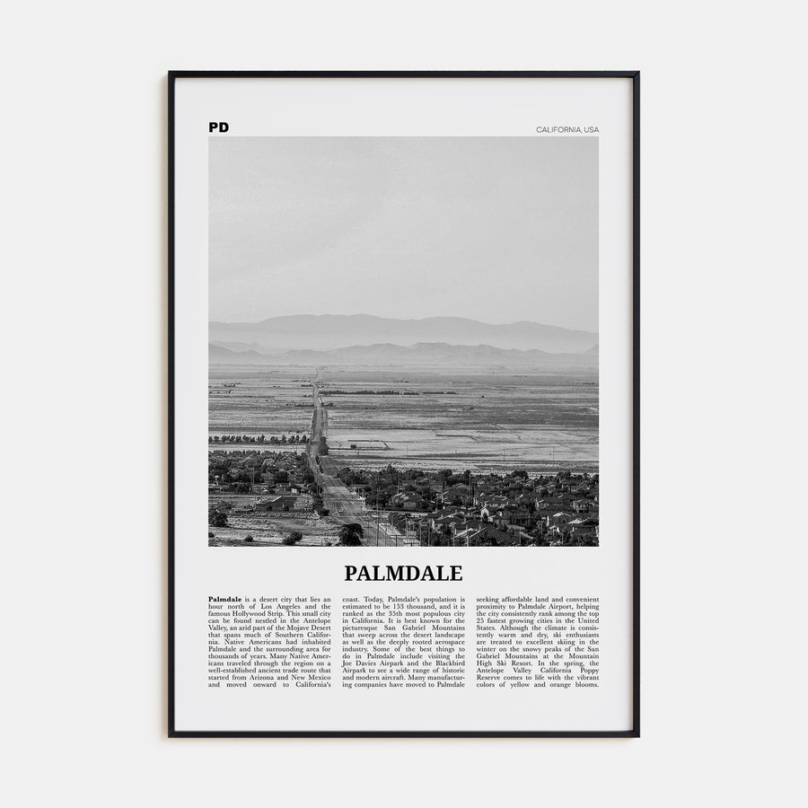 Palmdale Travel B&W Poster