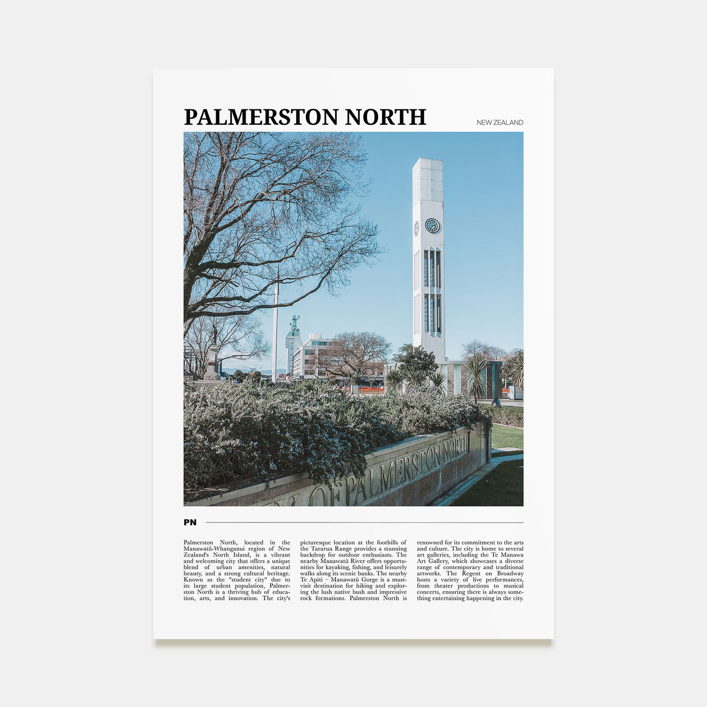 Palmerston North Travel Color Poster