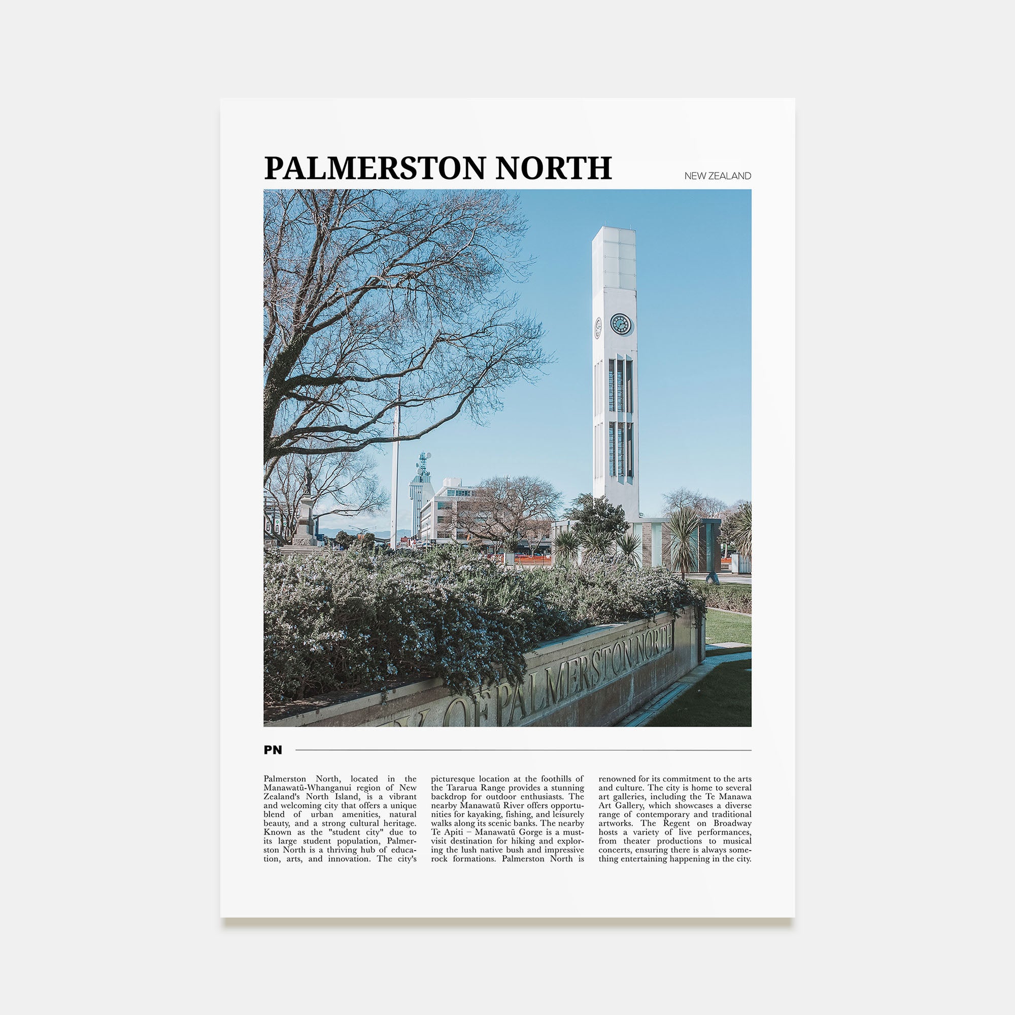 Palmerston North Travel Color Poster