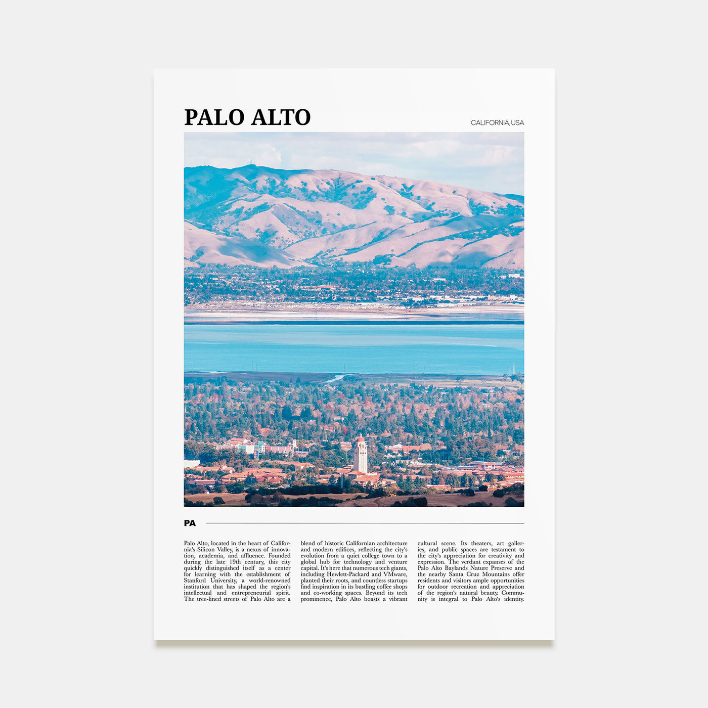 Palo Alto Travel Color Poster
