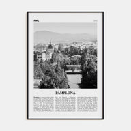 Pamplona Travel B&W Poster