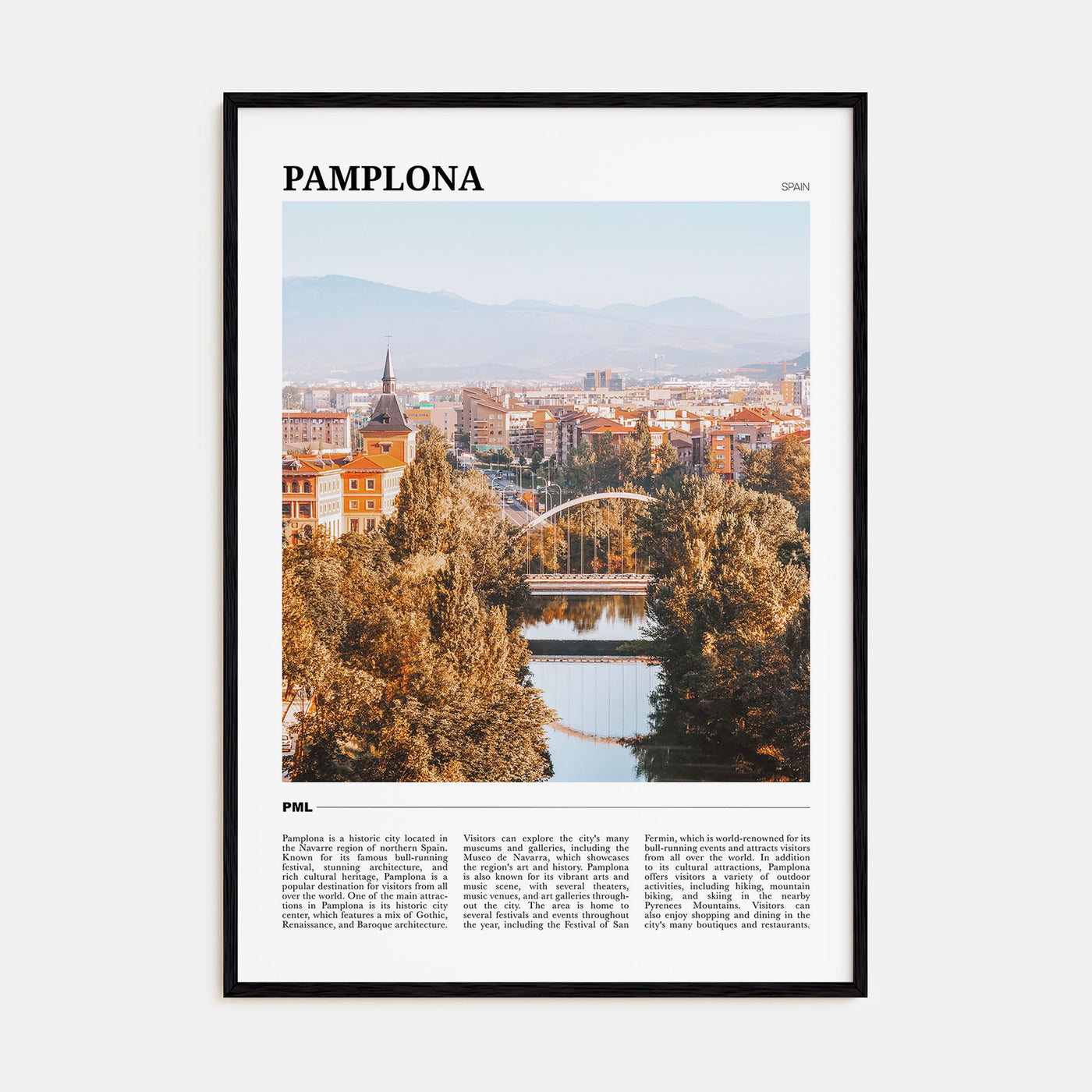 Pamplona Travel Color Poster