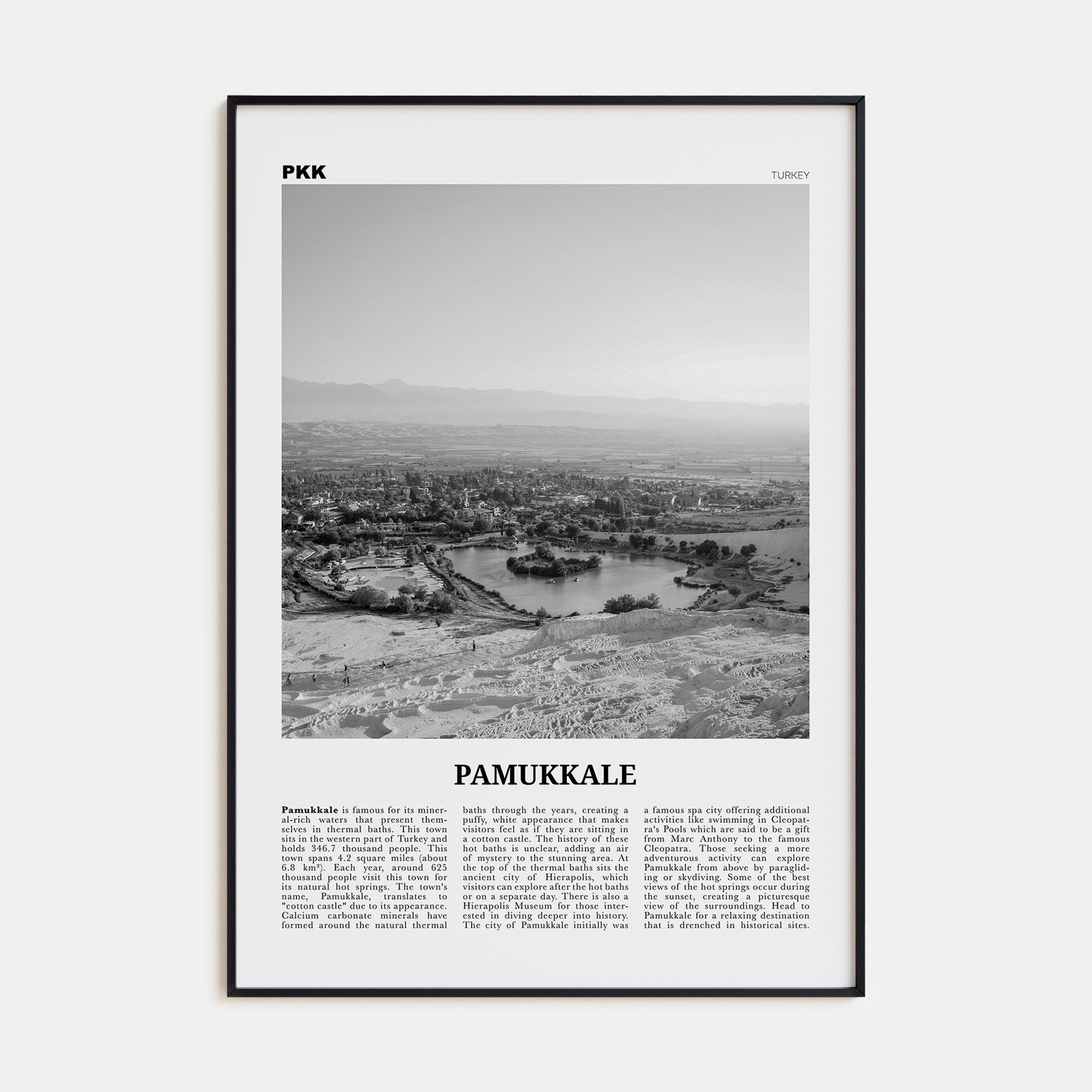Pamukkale Travel B&W Poster