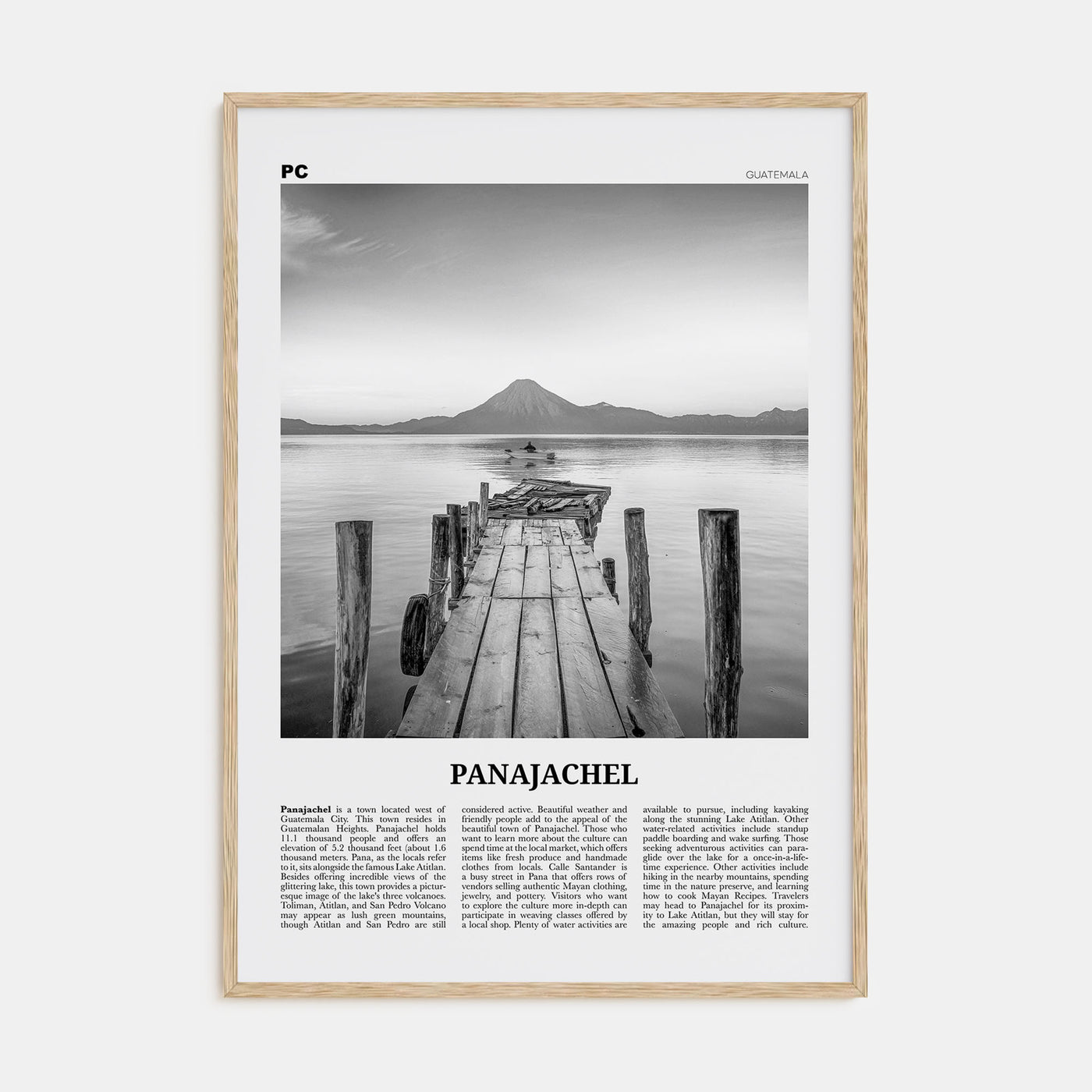 Panajachel Travel B&W Poster