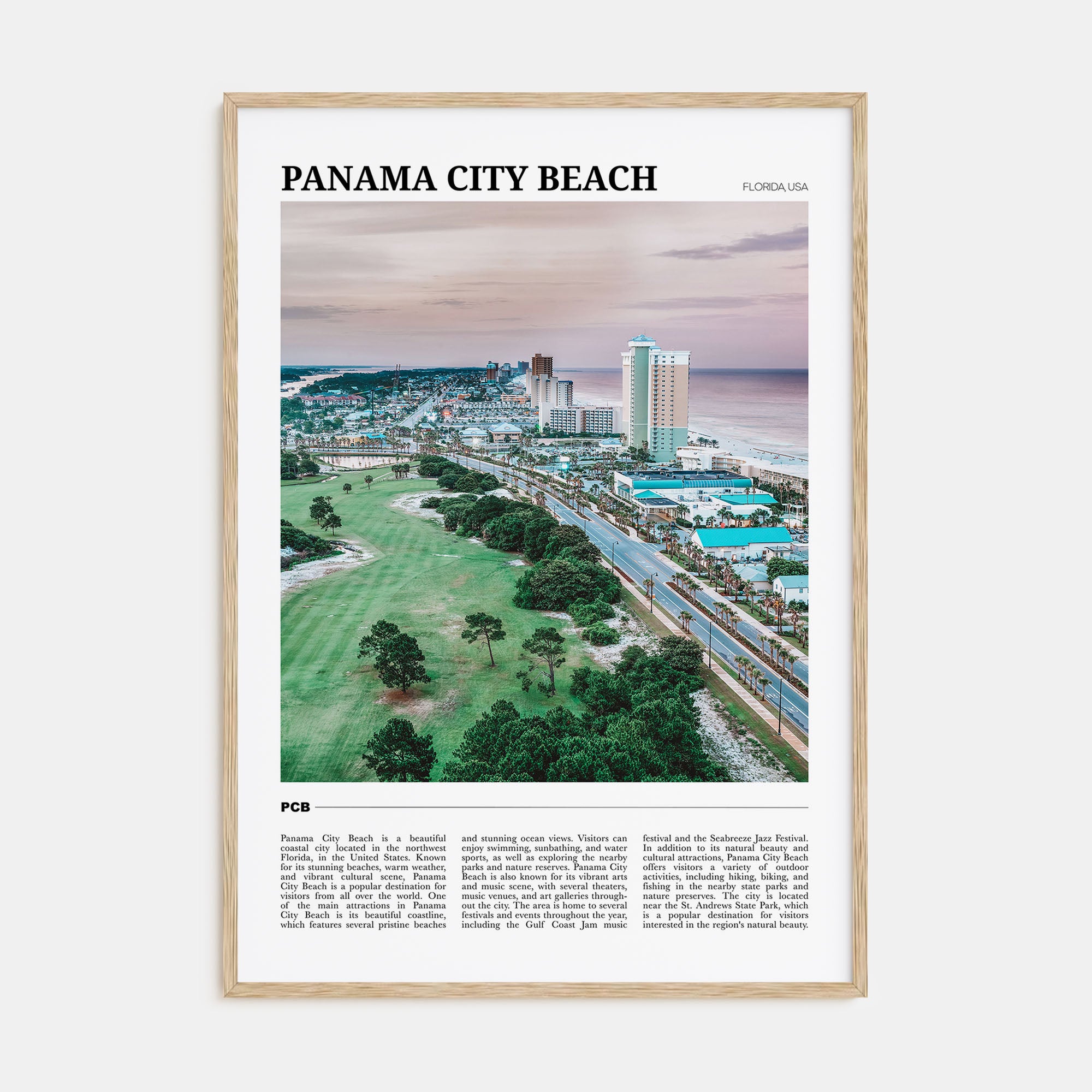 Panama City Beach, Florida Travel Color Poster