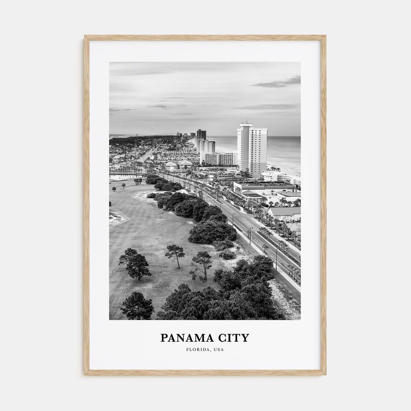 Panama City, Florida Portrait B&W Poster