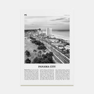 Panama City, Florida Travel B&W Poster