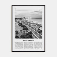 Panama City, Florida Travel B&W Poster