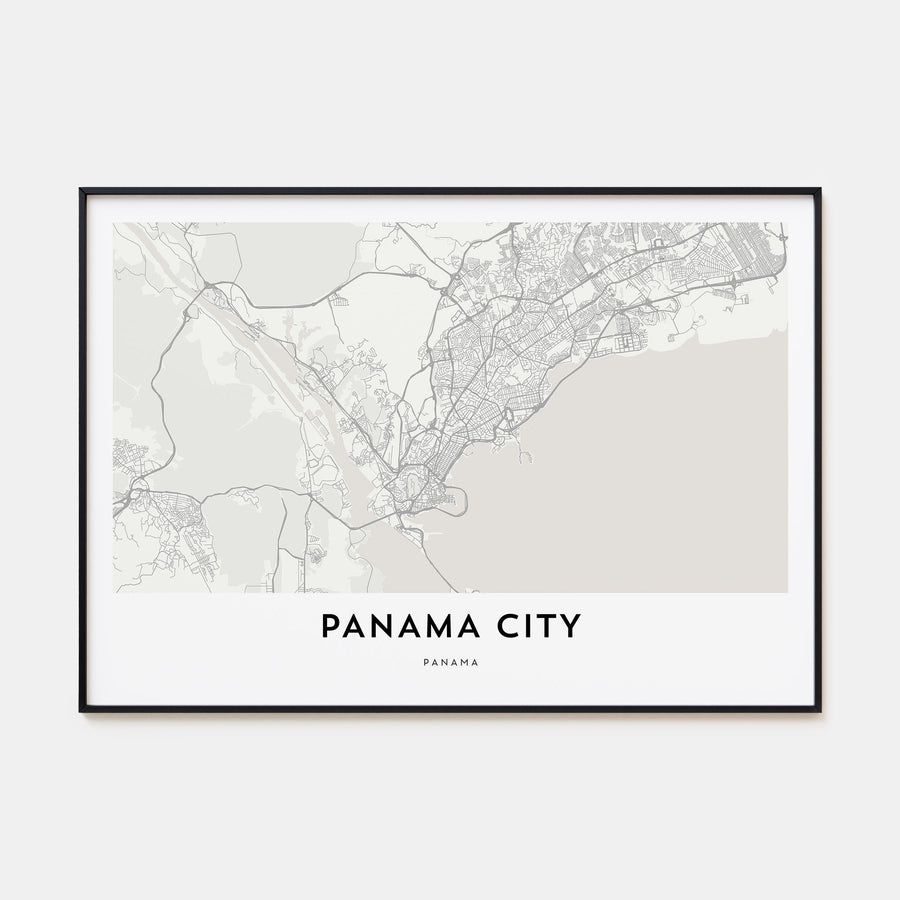 Panama City, Panama Map Landscape Poster