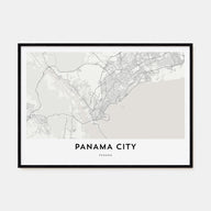 Panama City, Panama Map Landscape Poster